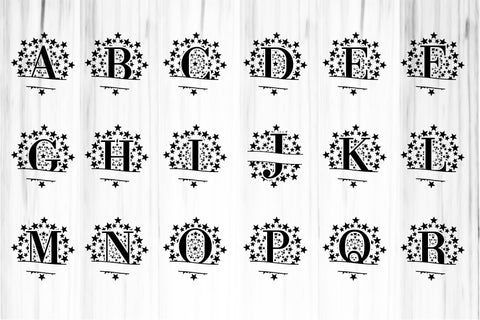 Monogram Split Letters SVG Cut Files Designs, Family Name Sign SVG, Split Font SVG, Split Alphabet Set A-Z SVG D2PUTRI Designs 
