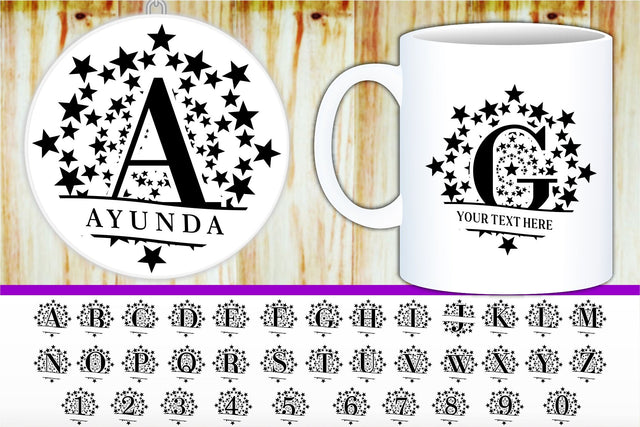 Monogram Split Letters SVG Cut Files Designs, Family Name Sign SVG, Split Font SVG, Split Alphabet Set A-Z SVG D2PUTRI Designs 