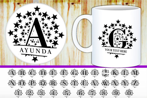 Monogram Split Letters SVG Cut Files Designs, Family Name Sign SVG, Split Font SVG, Split Alphabet Set A-Z SVG D2PUTRI Designs 