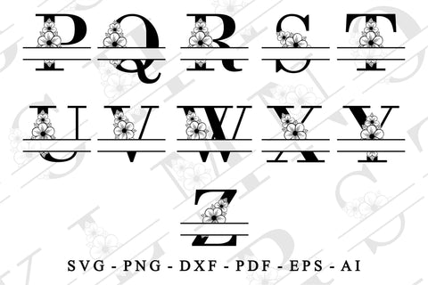 Monogram SVG, Split Letters SVG Cut Files Designs, Family Name Sign SVG, Split Font SVG, Split Alphabet Set A-Z SVG D2PUTRI Designs 