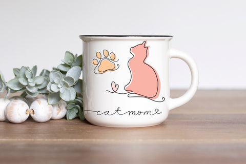 Monoline Cat SVG Bundle, Cat Mom svg Files for Cricut, Cute Cat Dad Gift, cat lovers png for tshirts, sublimation, stickers, tote bags SVG Designing Digitals 