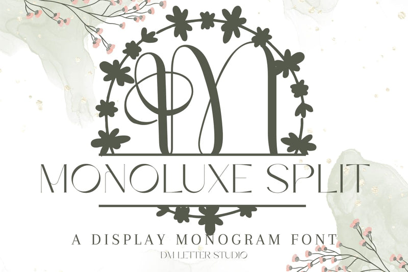 Monoluxe Split Monogram Font Font Dm Letter Studio 