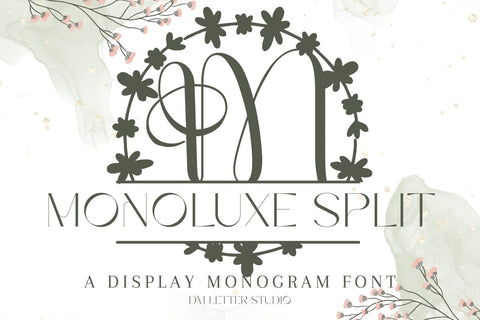 Monoluxe Split Monogram Font Font Dm Letter Studio 