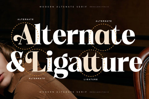 Monstac Realmid - Modern Alternate Serif Font Letterena Studios 