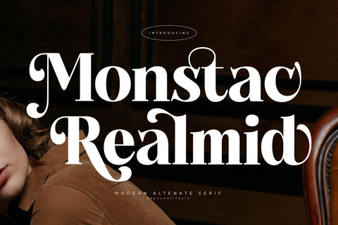 Monstac Realmid - Modern Alternate Serif Font Letterena Studios 
