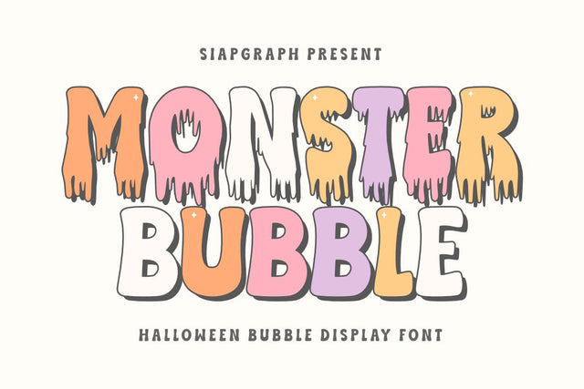 Monster Bubble - Playful Halloween Display Font Font Masyafi Studio 