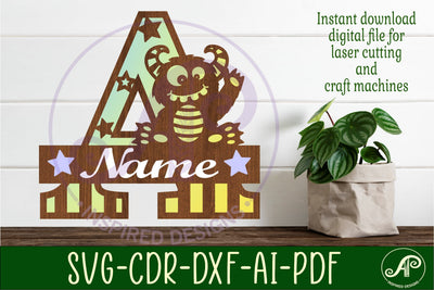 Monster Capital Monogram Letter A SVG SVG APInspireddesigns 