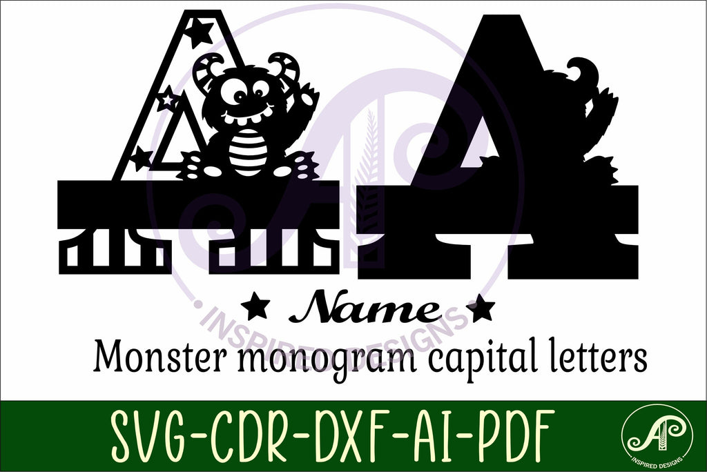 Monster Monogram Monster Capital Monogram Letter A SVG - So Fontsy
