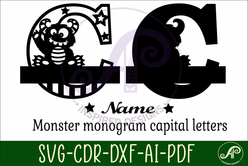 Monster Monogram Monster Capital Monogram Letter C SVG - So Fontsy