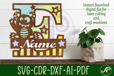 Monster Capital Monogram Letter E SVG SVG APInspireddesigns 