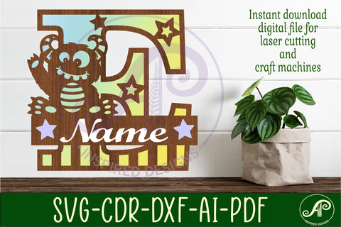 Monster Capital Monogram Letter E SVG SVG APInspireddesigns 