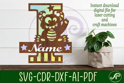Monster Capital Monogram Letter I SVG SVG APInspireddesigns 