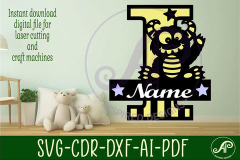 Monster Capital Monogram Letter I SVG SVG APInspireddesigns 