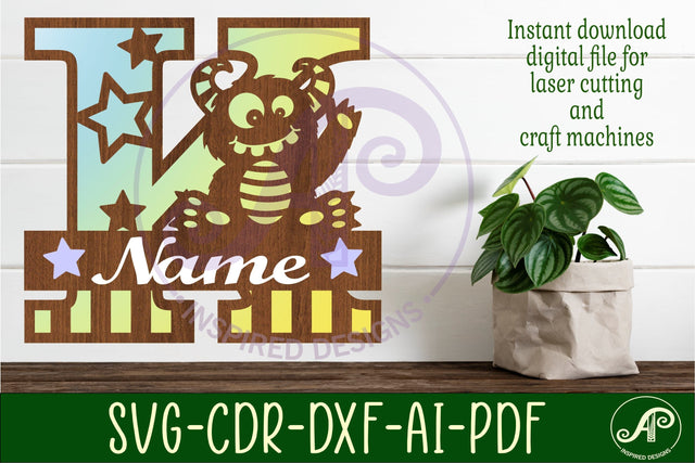 Monster Capital Monogram Letter K SVG SVG APInspireddesigns 