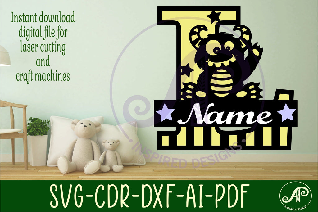 Monster Capital Monogram Letter L SVG - So Fontsy