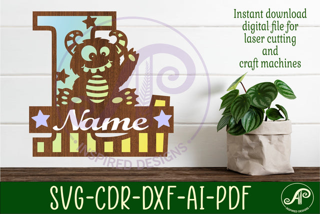 Monster Capital Monogram Letter L SVG SVG APInspireddesigns 