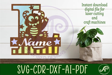 Monster Capital Monogram Letter L SVG SVG APInspireddesigns 