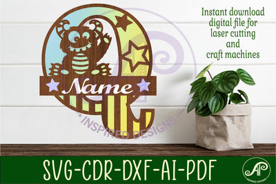 Monster Capital Monogram Letter Q SVG SVG APInspireddesigns 