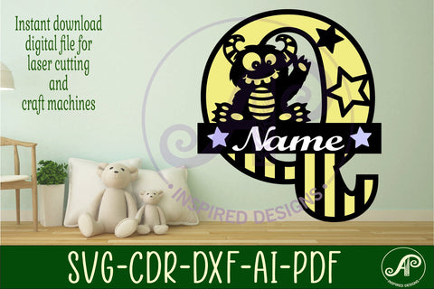 Monster Capital Monogram Letter Q SVG SVG APInspireddesigns 