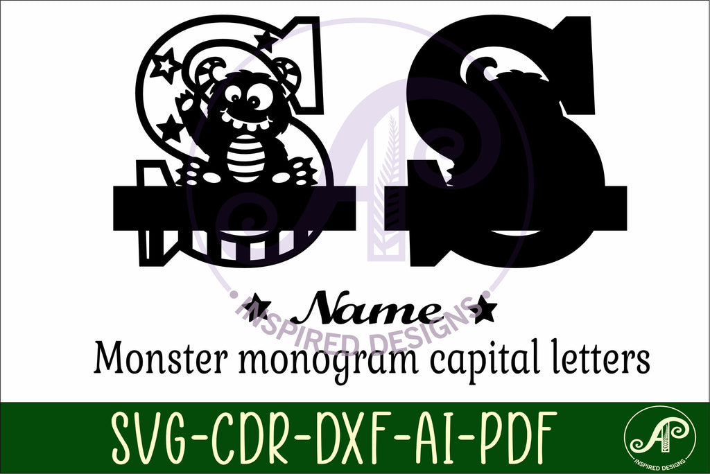 Monster Capital Monogram Letter S SVG - So Fontsy