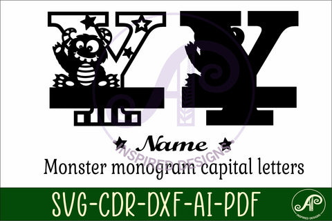 Monster Capital Monogram Letter Y SVG SVG APInspireddesigns 