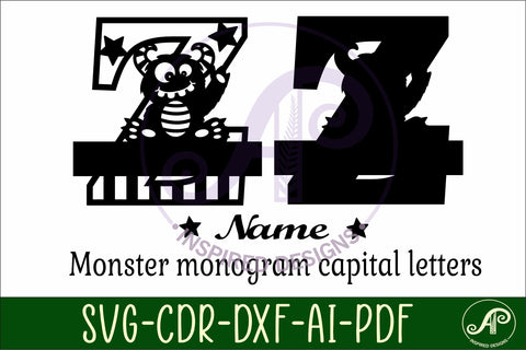 Monster Capital Monogram Letter Z SVG SVG APInspireddesigns 