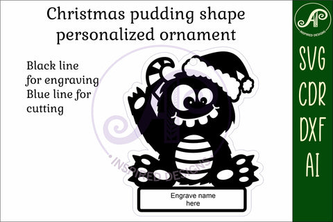 Monster Christmas Ornament SVG laser cut SVG APInspireddesigns 