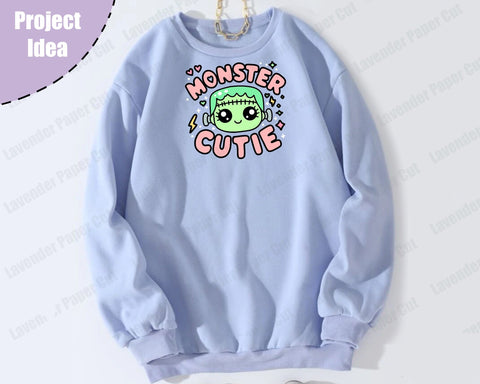 Monster Cutie Layered SVG, PNG, Clipart, Frankenstein Monster, Halloween SVG, Kawaii Spooky, Cut file for Cricut or Silhouette SVG Lavender Paper Cut 