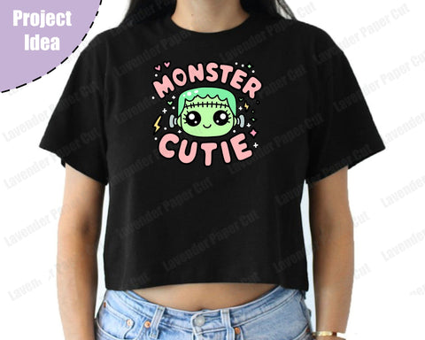 Monster Cutie Layered SVG, PNG, Clipart, Frankenstein Monster, Halloween SVG, Kawaii Spooky, Cut file for Cricut or Silhouette SVG Lavender Paper Cut 