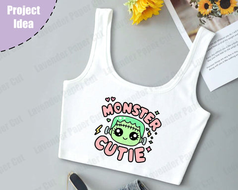 Monster Cutie Layered SVG, PNG, Clipart, Frankenstein Monster, Halloween SVG, Kawaii Spooky, Cut file for Cricut or Silhouette SVG Lavender Paper Cut 