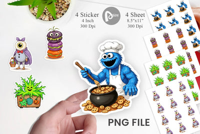 Monster Halloween Bakery Sticker Sublimation artnoy 