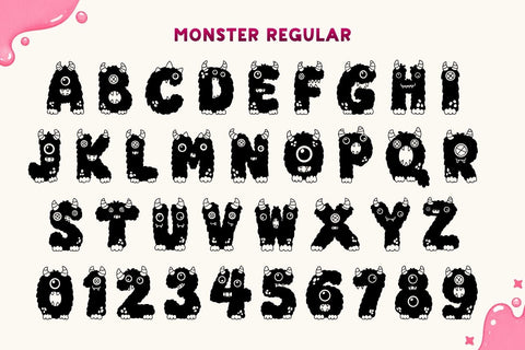 Monster - Halloween Font Duo with SVG Alphabet Font AnningArts Design 