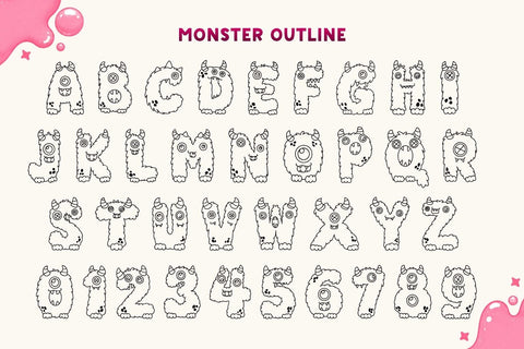 Monster - Halloween Font Duo with SVG Alphabet Font AnningArts Design 