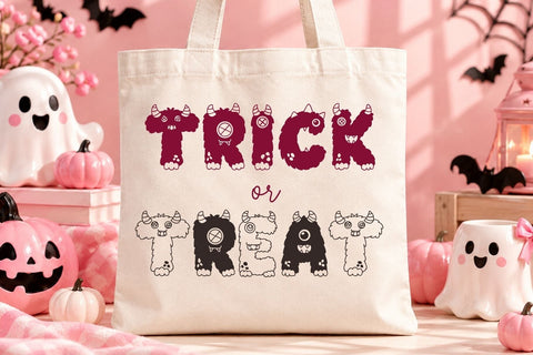 Monster - Halloween Font Duo with SVG Alphabet Font AnningArts Design 