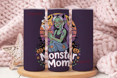 Monster Mom Halloween 20oz Tumbler Wrap Sublimation DesignSVG 