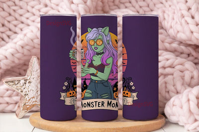 Monster Mom Halloween 20oz Tumbler Wrap Sublimation DesignSVG 