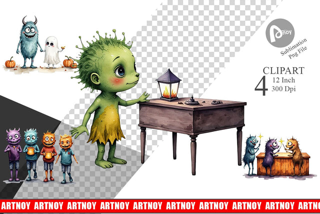 Monster Night Market Clipart Sublimation artnoy 