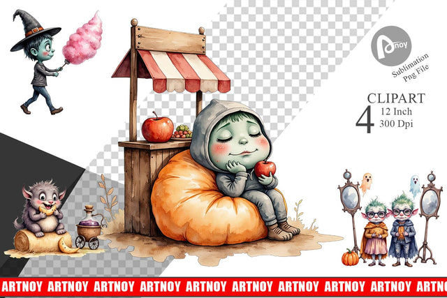 Monster Night Market Clipart Sublimation artnoy 
