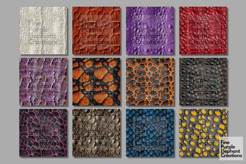 Monster Skin Scales Texture Digital Paper - Bright Colored Exotic Reptile Digital Pattern Fine Purple Elephant Creations 