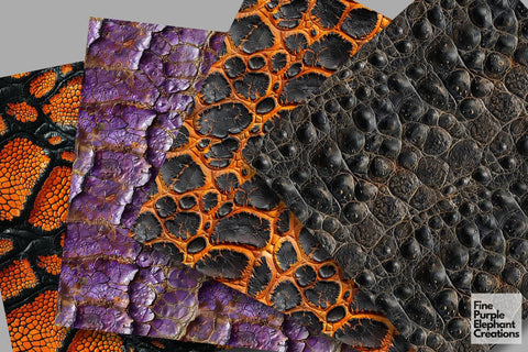 Monster Skin Scales Texture Digital Paper - Bright Colored Exotic Reptile Digital Pattern Fine Purple Elephant Creations 