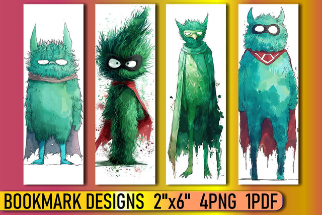 Monster-themed Sublimation Bookmarks Sublimation afrosvg 