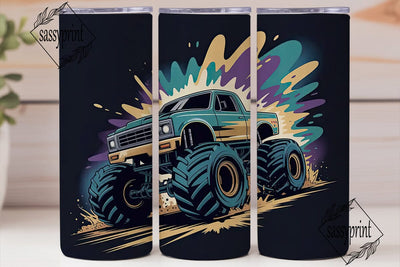Monster Truck 20oz Tumbler Wrap Sublimation sassyprint 