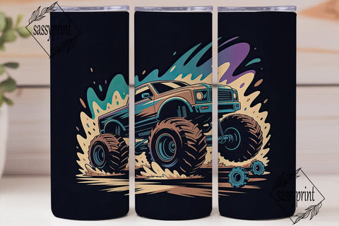 Monster Truck 20oz Tumbler Wrap Sublimation sassyprint 