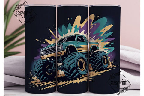 Monster Truck 20oz Tumbler Wrap Sublimation sassyprint 