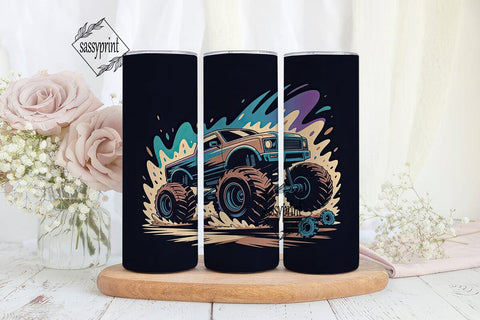 Monster Truck 20oz Tumbler Wrap Sublimation sassyprint 