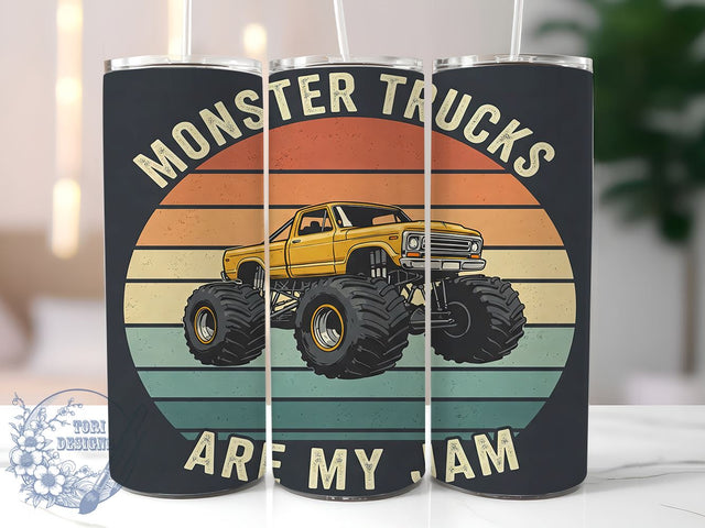 Monster Truck 20oz Tumbler Wrap, Trucks Are My Jam, 20oz Cup Wrap, Sublimation Design, Kids Birthday Gift, Off-Road Vehicle Drinkware, Vehicle Lover Tumbler Sublimation ToriDesigns 