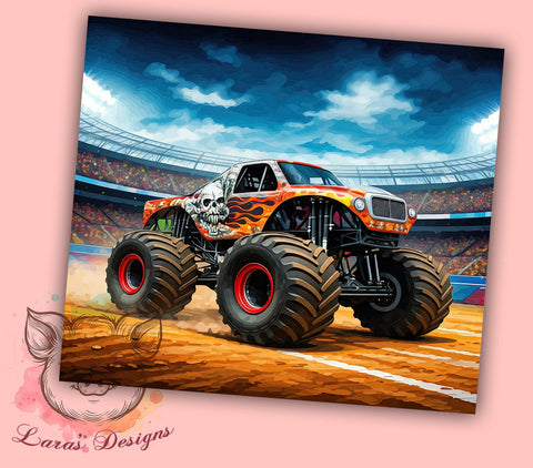 Monster Truck Epic Design Tumbler, Epic Truck Design, 20oz Tumbler Wrap, Off-Road Vehicle, Truck Lover Gift, Sublimation Art, Racing Tumbler Sublimation Lara' s Designs 