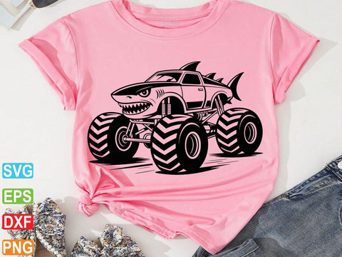 Monster Truck Shark SVG, Truck Shirt Cut File SVG artprintfile 