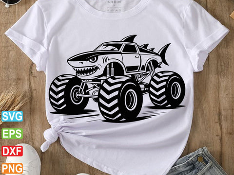 Monster Truck Shark SVG, Truck Shirt Cut File SVG artprintfile 