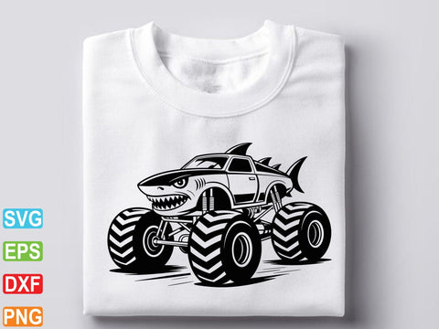 Monster Truck Shark SVG, Truck Shirt Cut File SVG artprintfile 